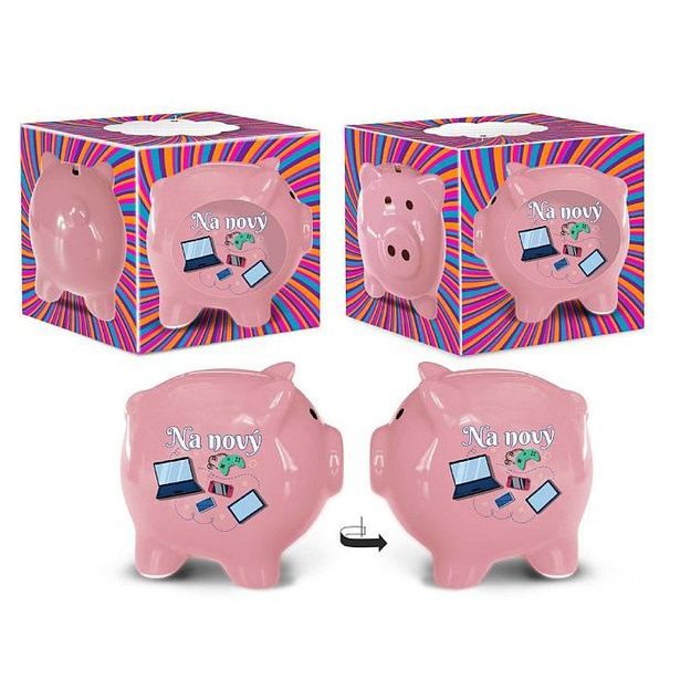 pokladnička PRASÁTKO, Na nový (PC, mobil, atd.), DB, keramika