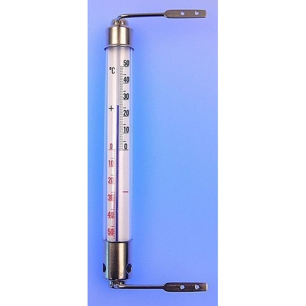teploměr 20,0cm okenní, -50°C+50°C, kov.obj.