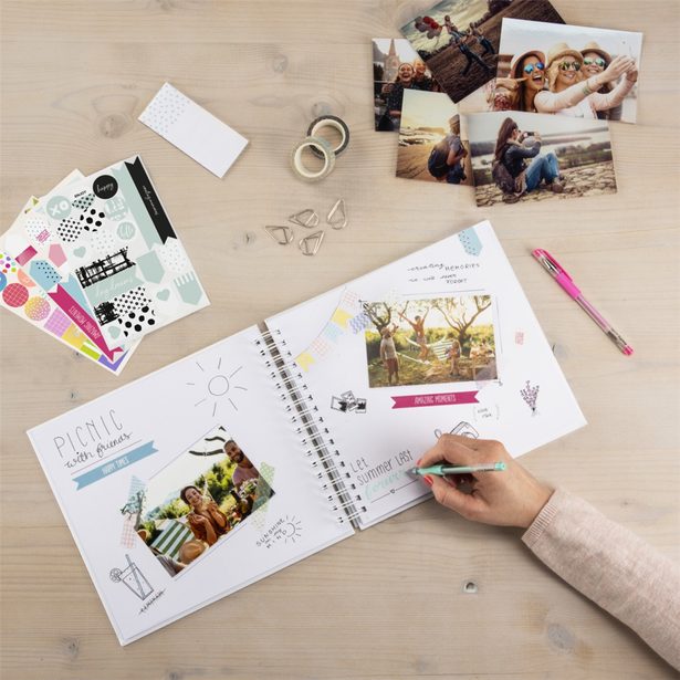 Hama kreativní set – spirálové album + 3 archy nálepek (deník DIY)