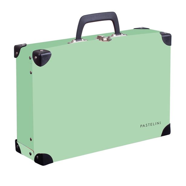 Kufřík lamino hranatý okovaný PASTELINI zelená