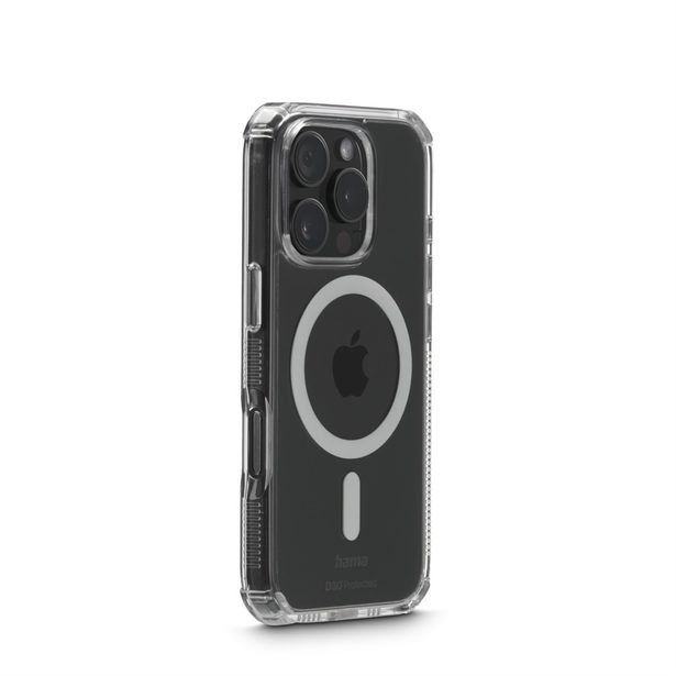 Hama Extreme Protect MagCase, kryt pro Apple iPhone 16 Pro, magnetický, D3O, nežloutne, průhledný