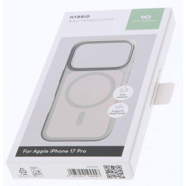 White Diamonds Hybrid Case, kryt pro Apple iPhone 17 Pro, magnetický, matný, poloprůhledný pískový