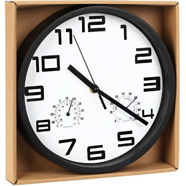 SEGNALE Nástěnné hodiny s teploměrem a vlhkoměrem 25 cm bílá KO-837362300bila