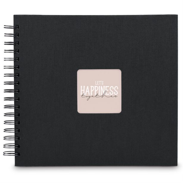 Hama album klasické spirálové FINE ART 28x24 cm, 50 stran, nová černá, černé listy