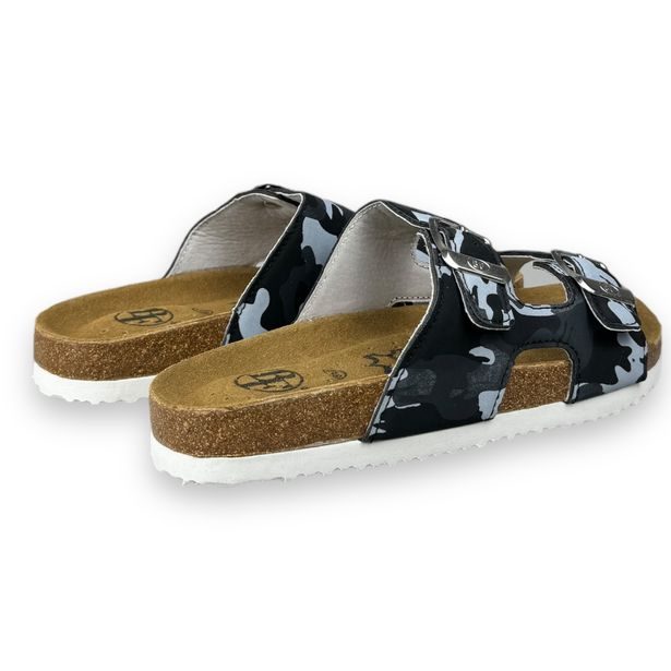 Chlapecké kožené pantofle Best Feet - černý maskáč