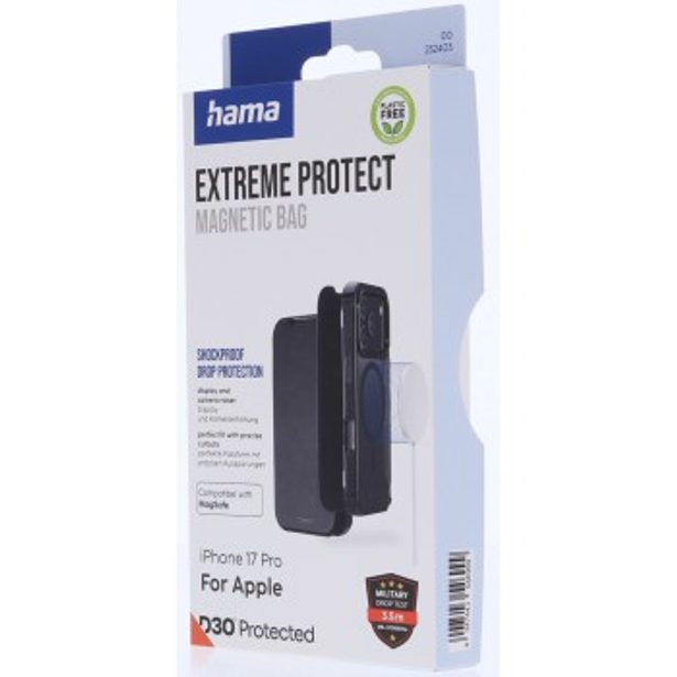 Hama Extreme Protect, pouzdro pro Apple iPhone 17 Pro, magnetické, licence D3O®, černé
