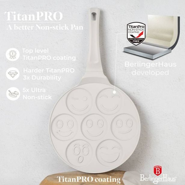 BERLINGERHAUS Lívanečník s titanovým povrchem Smajlíci 26 cm Sahara Collection BH-7792