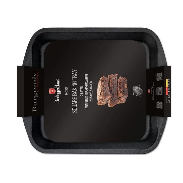 BERLINGERHAUS Plech na pečení s titanovým povrchem 29,5x26,5 cm Burgundy Metallic Line BH-7901