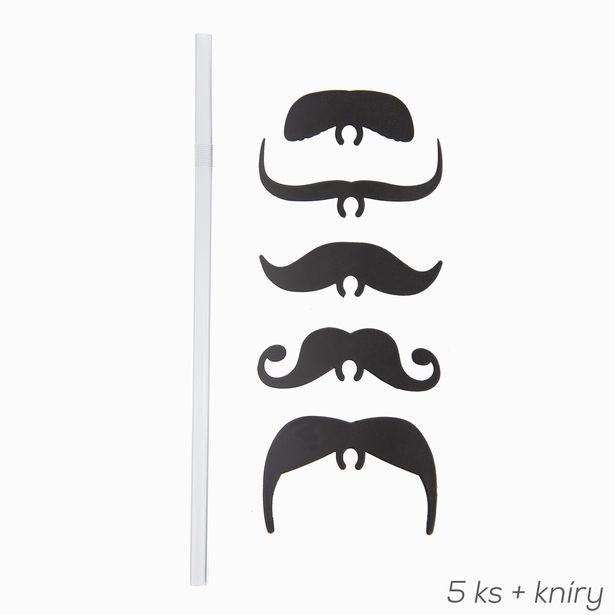 Nápojové brčko opakované použití knír 5 ks