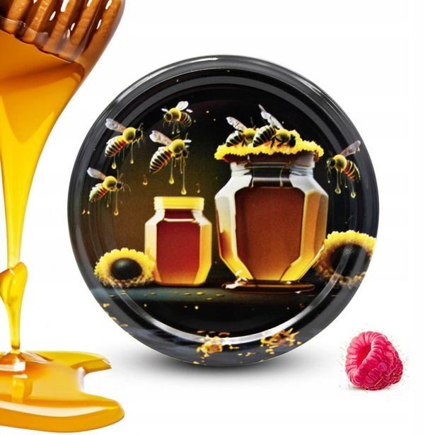 víčko TWIST 82-10ks MED-ČERNÉ pozadí+SKLENICE