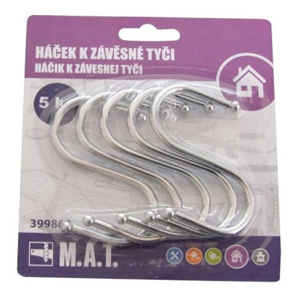 háček- 5ks-k tyči na kuch.náčiní, kov *20,9,24