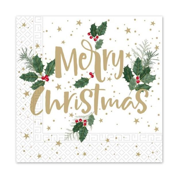 PROCOS UBROUSKY VÁNOČNÍ MERRY CHRISTMAS 3VRSTVÉ 33X33CM_hamashop