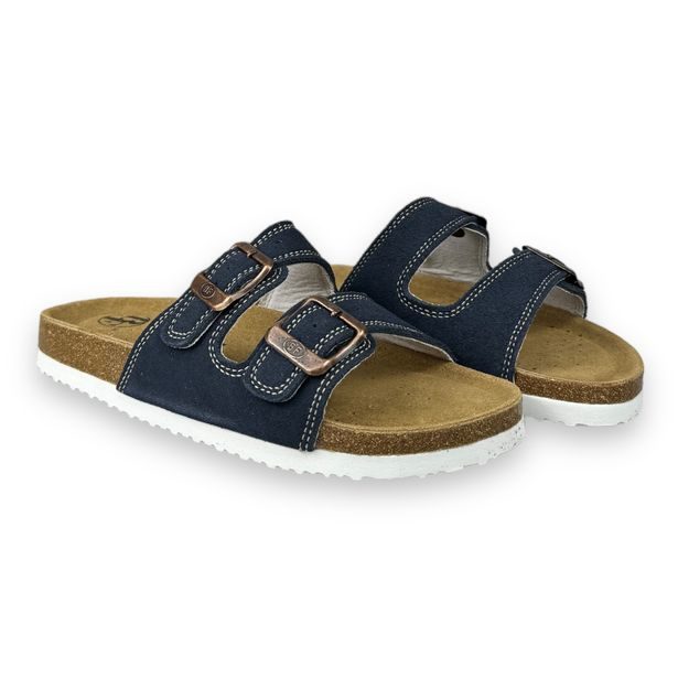 Chlapecké kožené pantofle Best Feet - modré