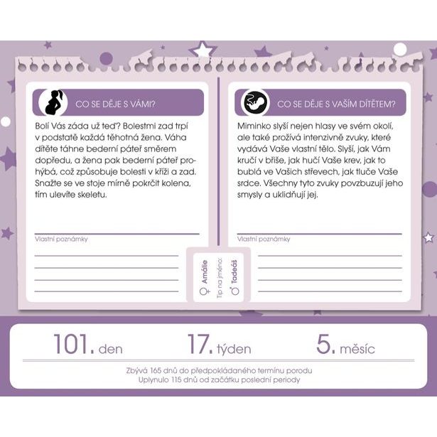 Těhotenský kalendář, 13,5 x 11 cm Baagl