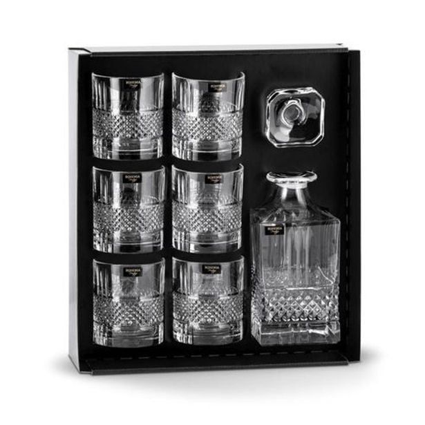 karafa 0,85l+sklen. 340ml, 6ks, ELEGANTE, BOHEMIA PR., whisky, DB