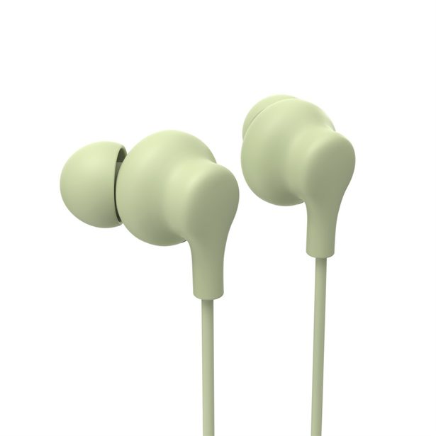 Hama USB-C sluchátka s mikrofonem Curly, špunty, zelená