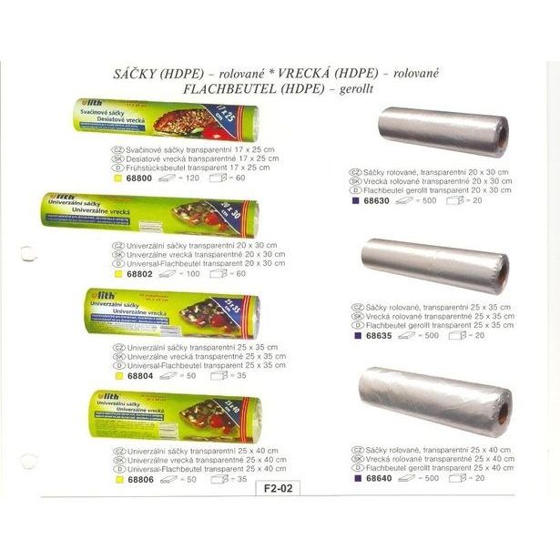 sáčky 25x35cm- 50ks-svačina, role