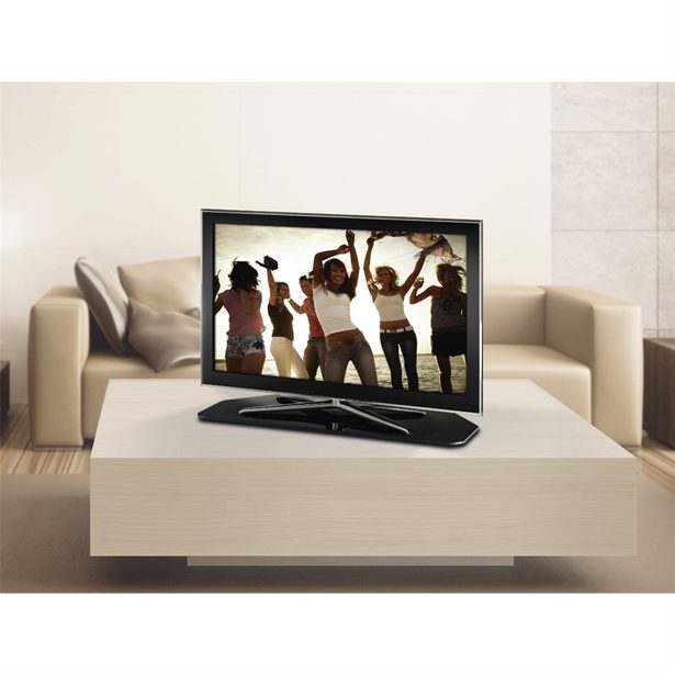 Hama rotary Stand for LCD/Plasma TV, glass, black