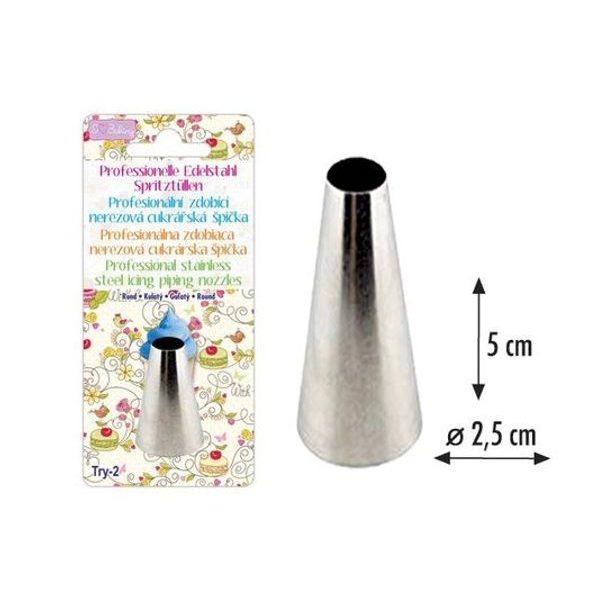 špička d25x50mm KULATÁ TRY-2, zdobící, NR