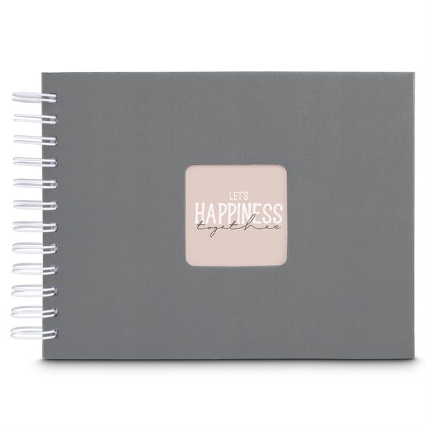 Hama album klasické spirálové FINE ART 24x17 cm, 50 stran, kamenná šedá, bílé listy