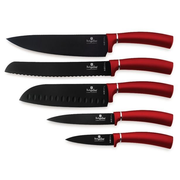 BERLINGERHAUS Sada nožů s magnetickým držákem 6 ks Burgundy Metallic Line BH-2886