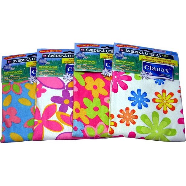 utěrka 1ks švédská 40x40cm VZOROV., 250g/m2 CLANAX