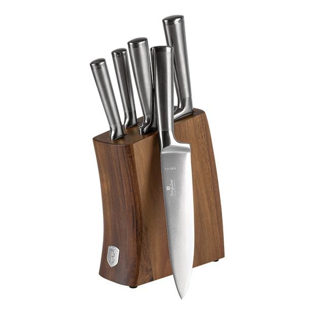BERLINGERHAUS Sada nožů se stojanem z akátového dřeva 6 ks Stainless steel BH-3124