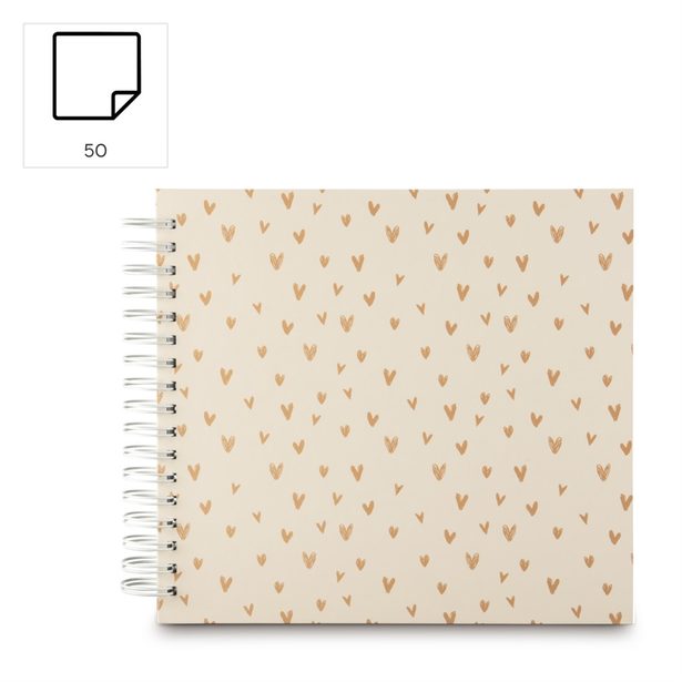 Hama album klasické spirálové LOVELY 28x24 cm, 50 stran, béžová