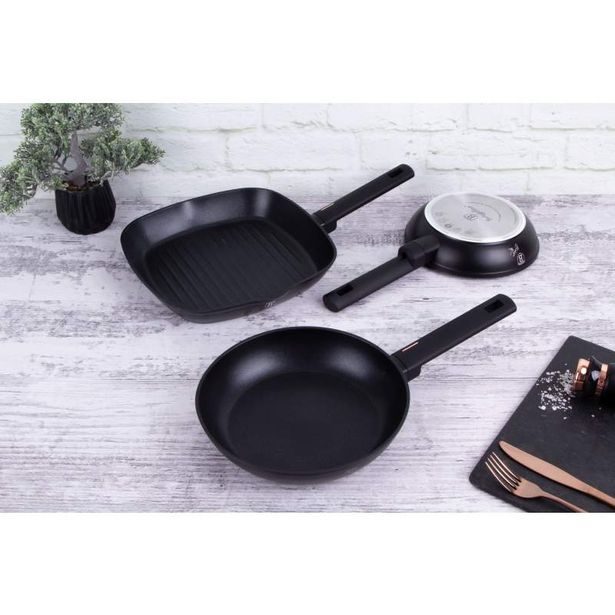 BERLINGERHAUS Sada pánví s titanovým povrchem 3 ks Monaco Collection steak BH-7096