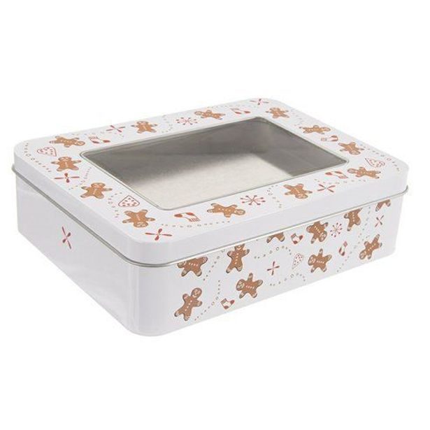 dóza plech. 18x14,5x5 cm PERNÍČEK, průhl.víčko