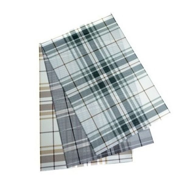 prostírání 45x30cm, KÁRO černé, hnědé, červené, modré, plast