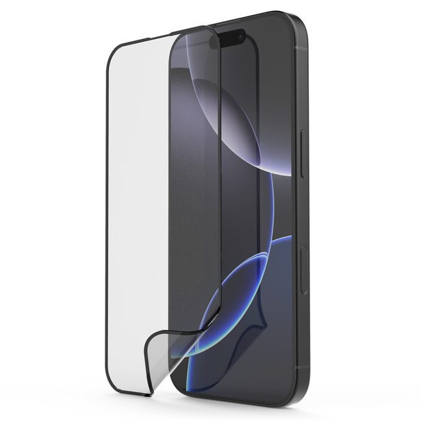 Hama Super Hybrid, nerozbitné ochranné sklo na displej pro Apple iPhone 16 Pro Max, licence D3O®