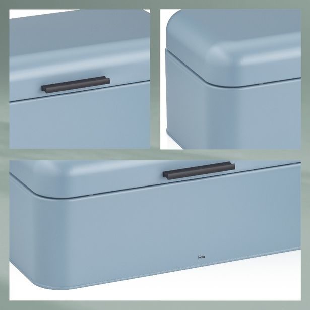KELA Chlebník Frisca kov, světlemodrá 42,5x22,5x17,5 cm KL-12841