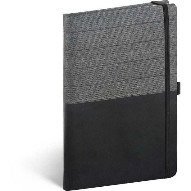 Notes Skiver černošedý, linkovaný, 13 × 21 cm Baagl