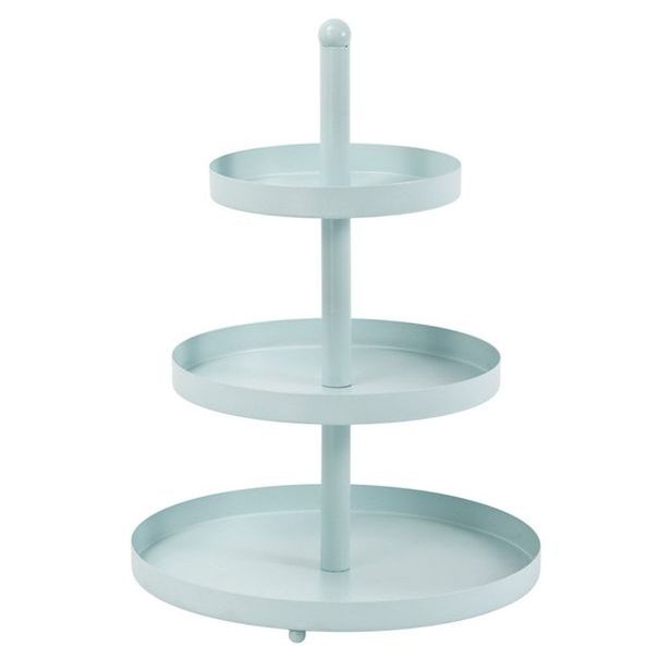 HIT Etažér třípatrový nerez 35 cm pastelová modrá HT-24500468modr