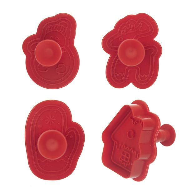 Vykrajovačka s pístem UH/kov Vánoce 4 ks