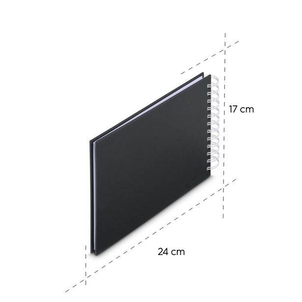 Hama album klasické spirálové FINE ART 24x17 cm, 50 stran, nová černá, bílé listy