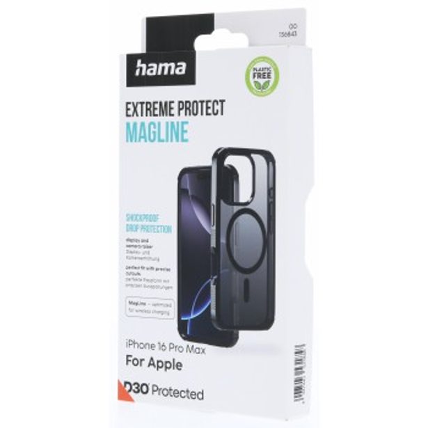 Hama Extreme Protect, kryt pro Apple iPhone 16 Pro Max, magnetický, D3O®, černý