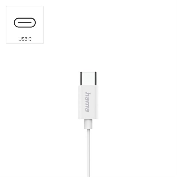 Hama USB-C sluchátka s mikrofonem Classy, pecky, bílá
