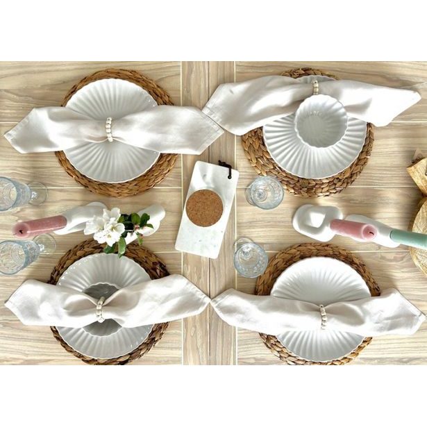 HIT Jídelní sada talířů porcelánová PEARL 18 ks bílá HT-24327901