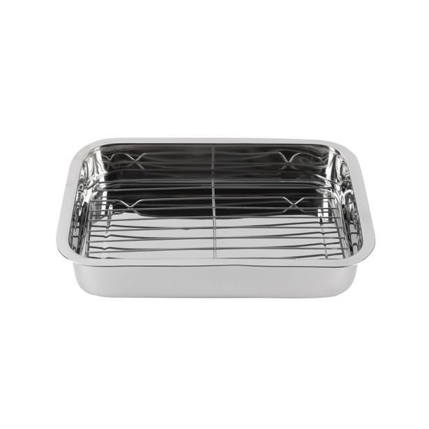 RENBERG Pekáč s mřížkou PRESTO 37x26,5x6,3 cm nerez BGEU-5577