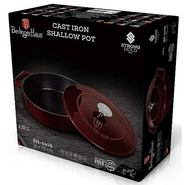 BERLINGERHAUS Pekáč litinový s poklicí 26 cm Burgundy Line BH-6498