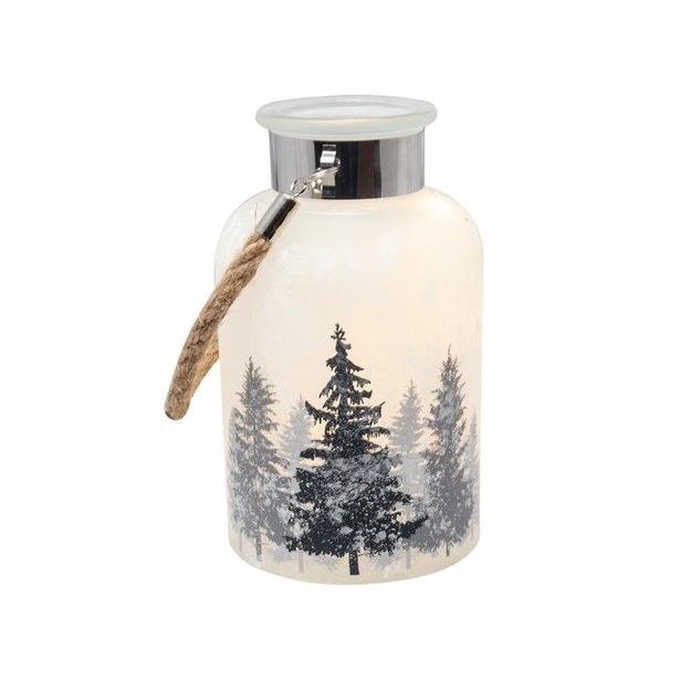 SVENSKA LIVING SKLENICE DEKORAČNÍ 10LED STROMY 18CM BÍLÁ_hamashop