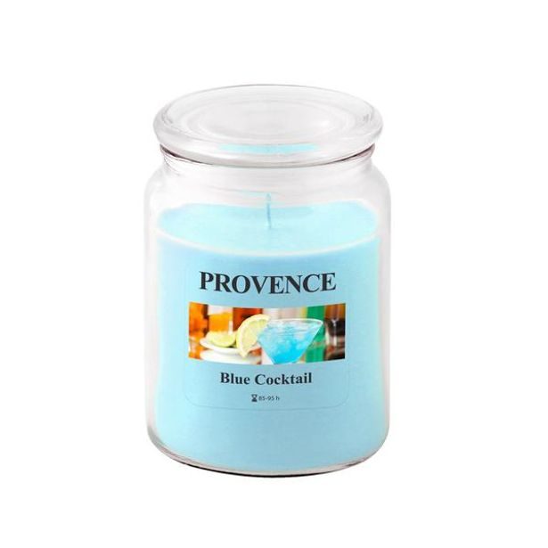 Provence SVÍČKA VE SKLE S VÍČKEM 510G, BLUE COCKTAIL_hamashop