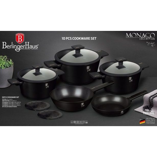 BERLINGERHAUS Sada nádobí s titanovým povrchem 10 ks Monaco Collection BH-7081