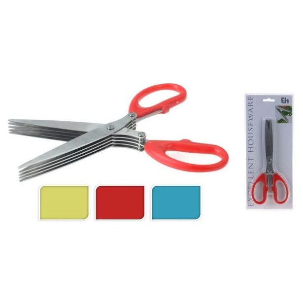 nůžky 19cm na bylinky 5břité, NR/plast