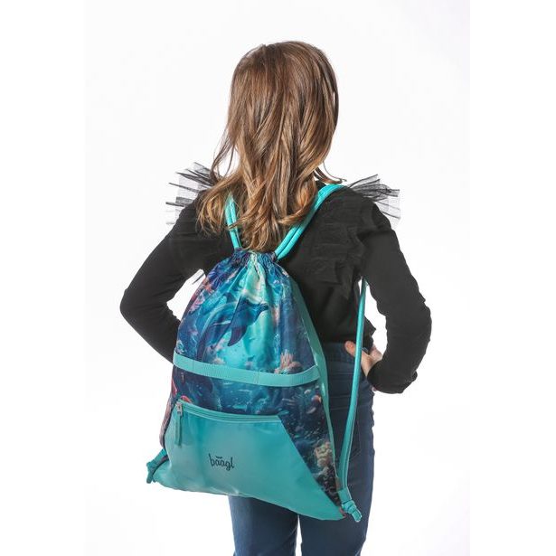 BAAGL SET 5 Zippy Delfín: aktovka, penál, sáček, zástěra, peněženka