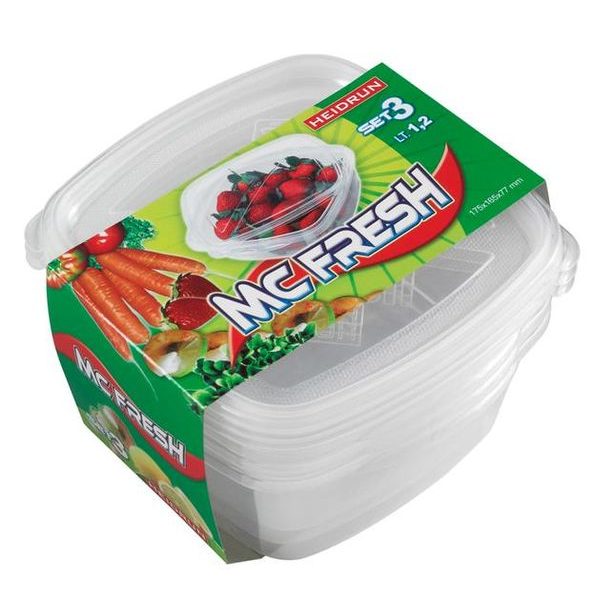 heidrun SADA 3 KS PLASTOVÝCH ČTVERCOVÝCH DÓZ Á 1,2L_hamashop