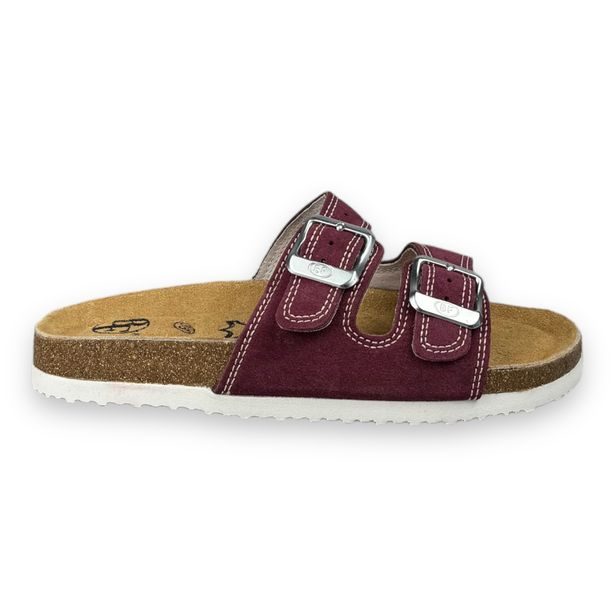 Dívčí kožené pantofle Best Feet - bordo