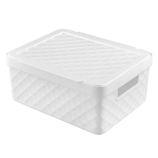 heidrun BOX ÚLOŽNÝ S VÍKEM 36X27X14CM, PLAST DIAMOND_hamashop